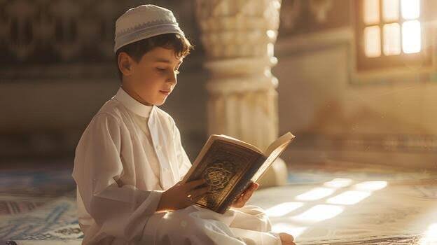 Young student reading the Quran